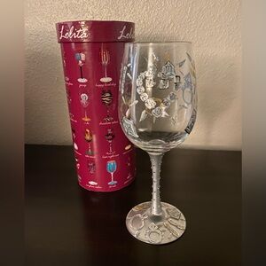 Lolita “Girls Best Friend” Hand Painted Wine Glass Collectible 15oz Stem Glass